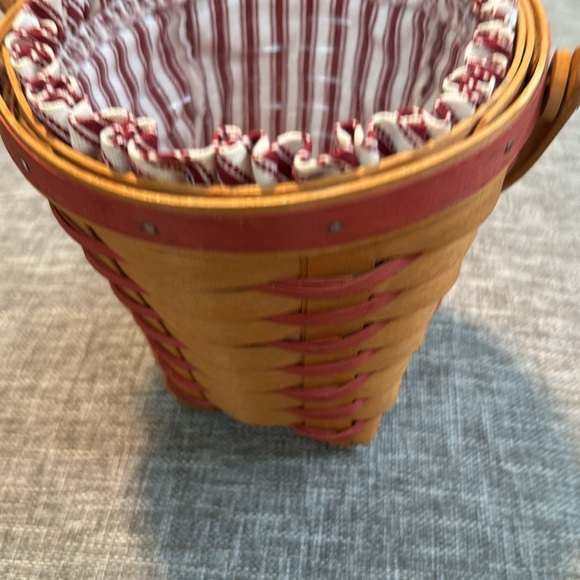 Longaberger Basket Liner Large Handle Round red 1996 Vintage Retired - Picture 10 of 13